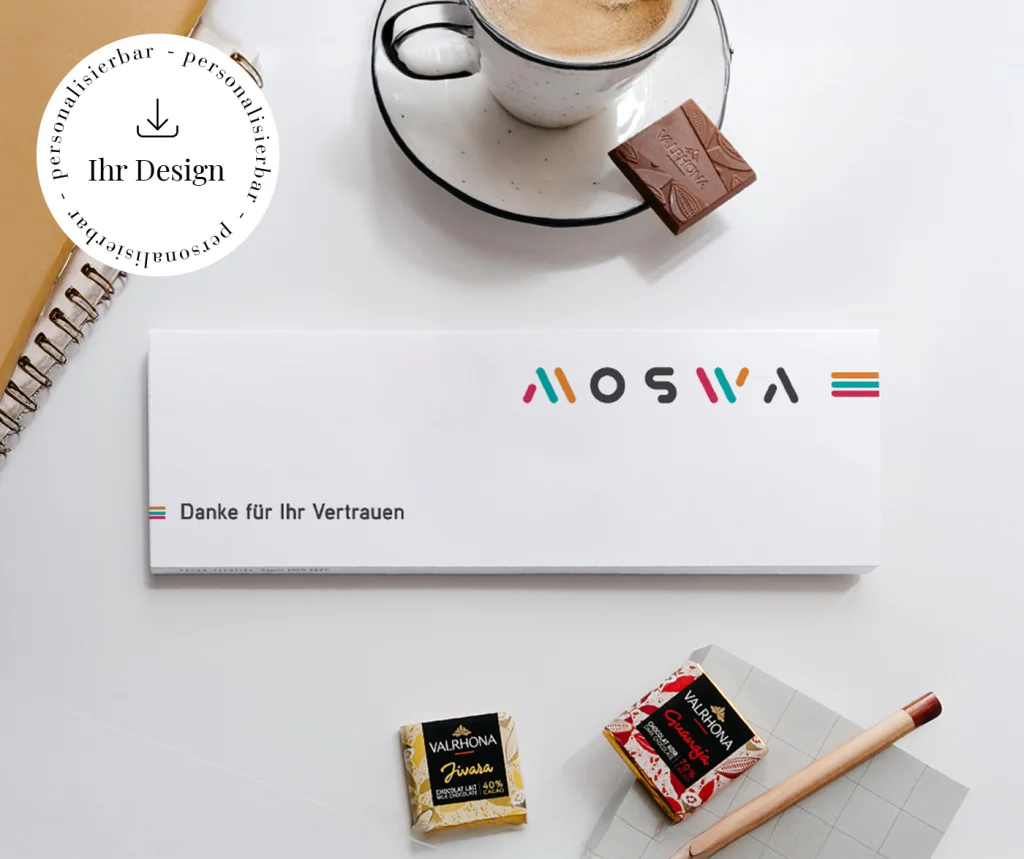 Karte mit Schokolade 100% personalisierbar
