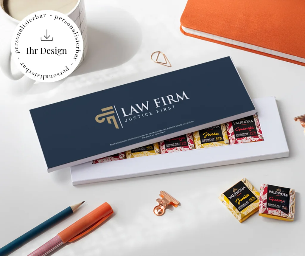 Karte mit Schokolade 100% personalisierbar